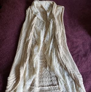 Anthropologie Lace-Trimmed Cardigan